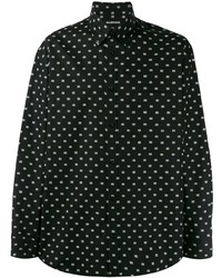 Chemise à manches longues imprimée noire Balenciaga