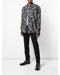 Chemise à manches longues imprimée noire Greg Lauren