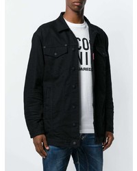 Chemise à manches longues imprimée noire DSQUARED2