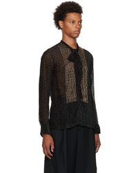 Chemise à manches longues imprimée noire Dries Van Noten