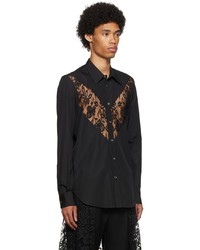 Chemise à manches longues imprimée noire Alexander McQueen