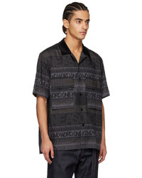 Chemise à manches longues imprimée noire Sacai