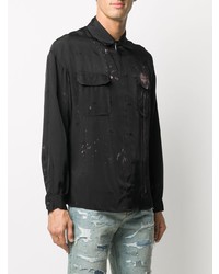 Chemise à manches longues imprimée noire 424