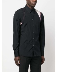 Chemise à manches longues imprimée noire Alexander McQueen