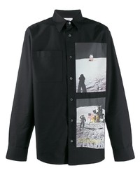 Chemise à manches longues imprimée noire Calvin Klein Jeans Est. 1978