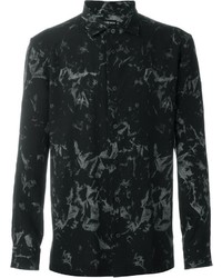 Chemise à manches longues imprimée noire