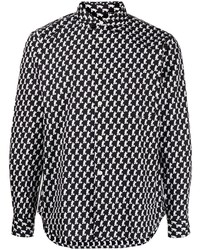 Chemise à manches longues imprimée noire Comme des Garcons Homme Deux