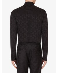 Chemise à manches longues imprimée noire Dolce & Gabbana