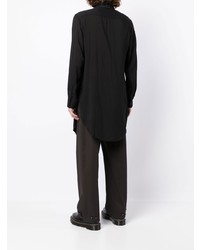 Chemise à manches longues imprimée noire Yohji Yamamoto