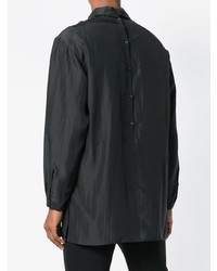 Chemise à manches longues imprimée noire Yohji Yamamoto