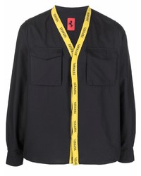 Chemise à manches longues imprimée noire Ferrari