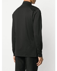 Chemise à manches longues imprimée noire Fendi