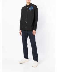 Chemise à manches longues imprimée noire Kenzo