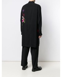 Chemise à manches longues imprimée noire Yohji Yamamoto