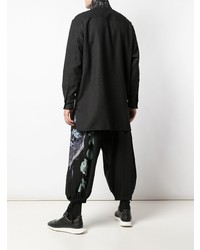 Chemise à manches longues imprimée noire Yohji Yamamoto