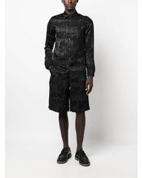 Chemise à manches longues imprimée noire Alexander McQueen