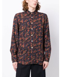 Chemise à manches longues imprimée noire PS Paul Smith