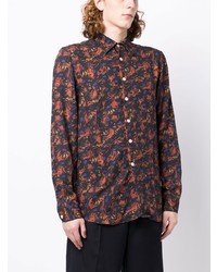 Chemise à manches longues imprimée noire PS Paul Smith