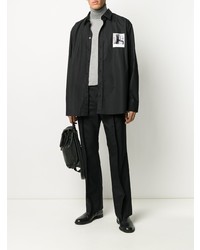 Chemise à manches longues imprimée noire Raf Simons