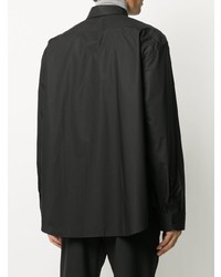 Chemise à manches longues imprimée noire Raf Simons