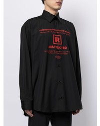 Chemise à manches longues imprimée noire Vetements