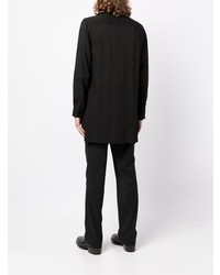 Chemise à manches longues imprimée noire Yohji Yamamoto