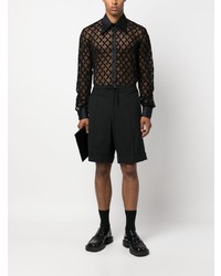 Chemise à manches longues imprimée noire CANAKU