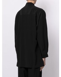 Chemise à manches longues imprimée noire Yohji Yamamoto