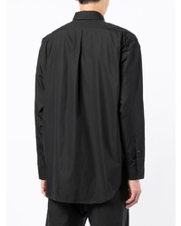 Chemise à manches longues imprimée noire Roberto Cavalli