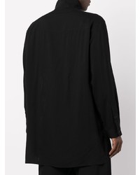 Chemise à manches longues imprimée noire Yohji Yamamoto