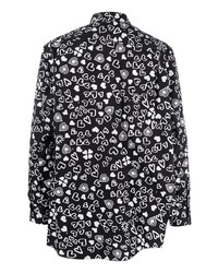 Chemise à manches longues imprimée noire Black Comme Des Garçons