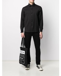 Chemise à manches longues imprimée noire Kenzo