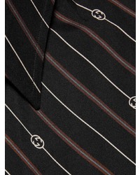 Chemise à manches longues imprimée noire Gucci