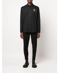 Chemise à manches longues imprimée noire Karl Lagerfeld
