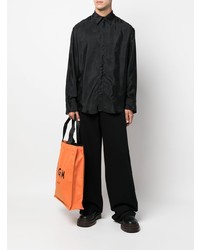 Chemise à manches longues imprimée noire MSGM