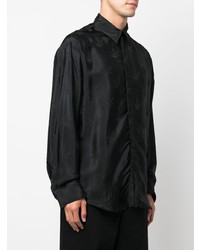 Chemise à manches longues imprimée noire MSGM