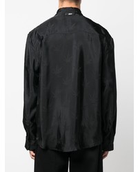 Chemise à manches longues imprimée noire MSGM