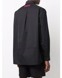 Chemise à manches longues imprimée noire Valentino