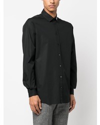 Chemise à manches longues imprimée noire Moschino