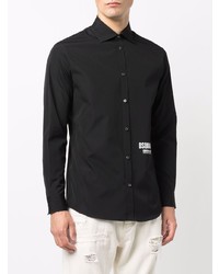 Chemise à manches longues imprimée noire DSQUARED2