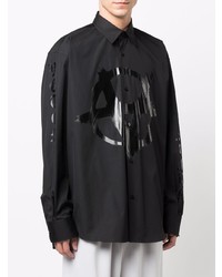 Chemise à manches longues imprimée noire Vetements