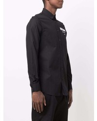 Chemise à manches longues imprimée noire Moschino