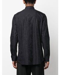 Chemise à manches longues imprimée noire Alexander McQueen