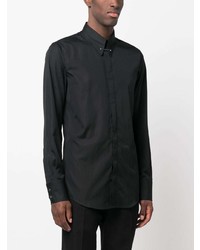 Chemise à manches longues imprimée noire DSQUARED2