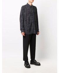 Chemise à manches longues imprimée noire Acne Studios