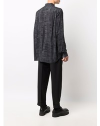 Chemise à manches longues imprimée noire Acne Studios