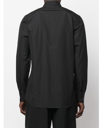 Chemise à manches longues imprimée noire Moschino