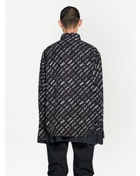 Chemise à manches longues imprimée noire Balenciaga