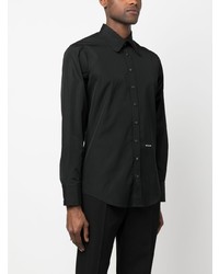 Chemise à manches longues imprimée noire DSQUARED2