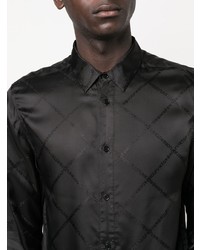 Chemise à manches longues imprimée noire Viktor & Rolf